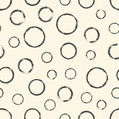 Seamless pattern with hand painted ink circles