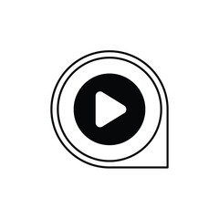Video play button icon. Start audio or video action media symbol for apps and websites
