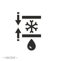 icon of cold pressed, drop with snowflake, press equipment, flat symbol - vector illustration