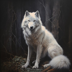 White Wolf, Guardian of the Snow: A Captivating Portrait of the Enigmatic White Wolf in its Pristine Arctic Habitat