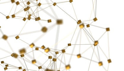 Abstract technology futuristic network - fantasy plexus background. 3D rendering