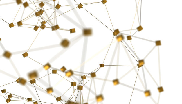 Abstract technology futuristic network - fantasy plexus background. 3D rendering