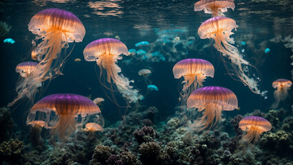Fototapeta na wymiar jellyfish in the ocean