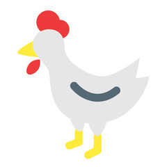 鳥、にわとりを表すカラースタイルのアイコン