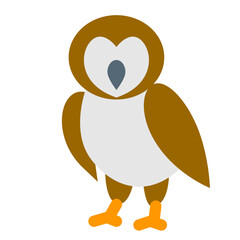 鳥、ふくろうを表すカラースタイルのアイコン