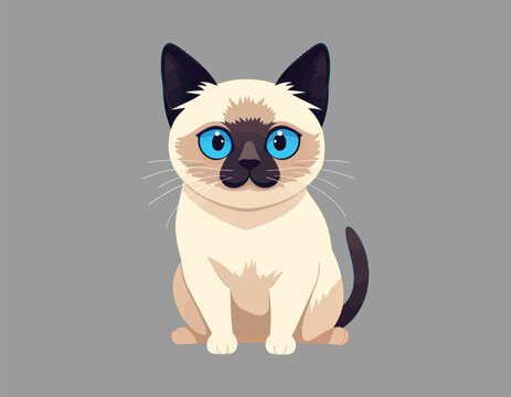 cat with blue eyes vector on isolated background