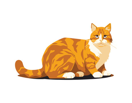 funny cat vector on white background
