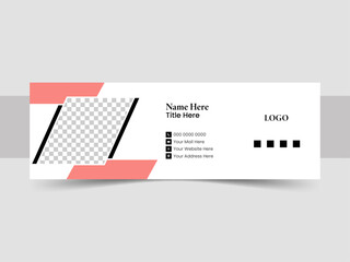 Fototapeta premium Modern email signature or poster or social media cover design template with abstract background.