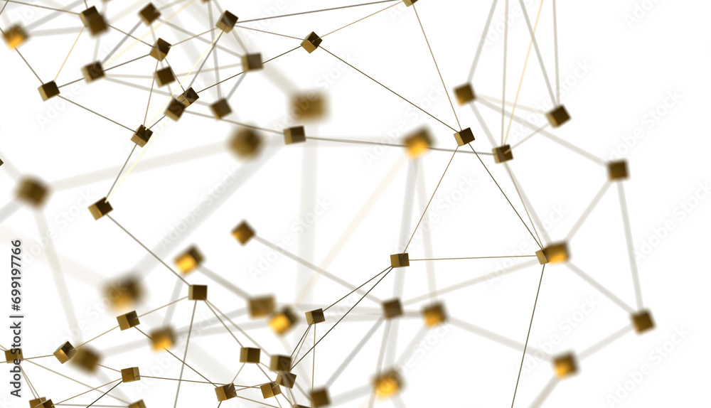 Leinwandbilder abstract technology futuristic network - fantasy plexus background. 3d rendering
