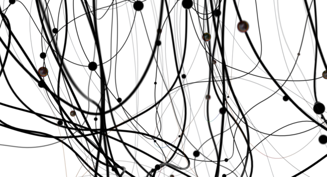 Falling cyber particles. Big data stream. 3d