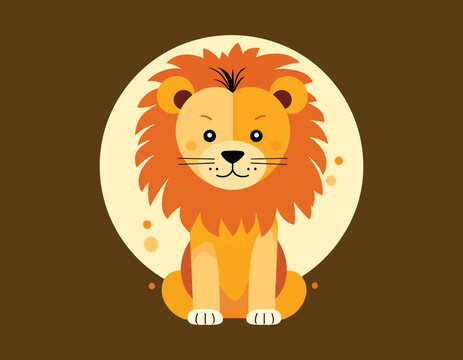 lion cartoon vector isolated on isolated background