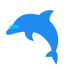 海の生物、イルカを表すカラースタイルのアイコン