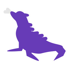 海の生物、オットセイを表すカラースタイルのアイコン