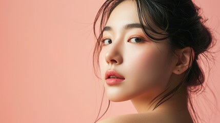 Obrazy na Plexi  Beautiful asian woman model pose, facial beauty