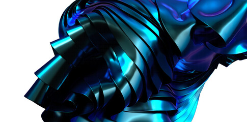 Fluid Abstraction: Abstract 3D Blue Wave Illustration with Captivating Visual Texture