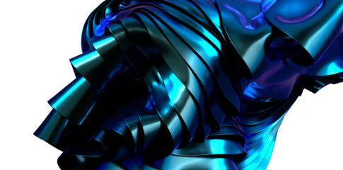 Fluid Abstraction: Abstract 3D Blue Wave Illustration with Captivating Visual Texture