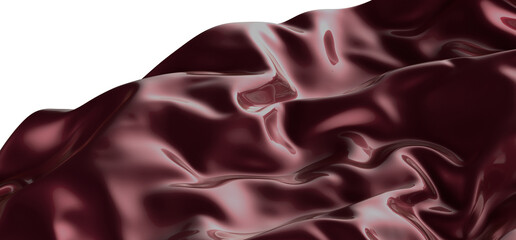 red wave silk satin fabric on white background for grand opening ceremony other occasion