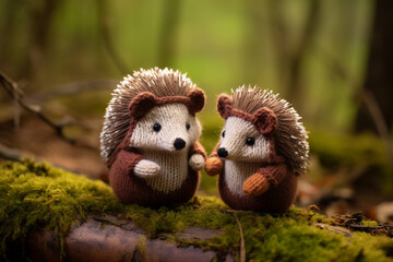 Knitted  hedgehog baby toy, cute  toy for children handmade.