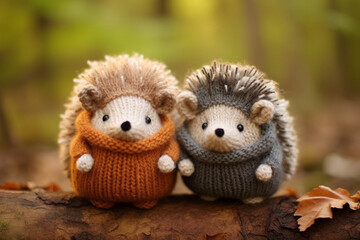 Knitted  hedgehog baby toy, cute  toy for children handmade.