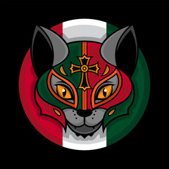 cat logo mask lucha libre