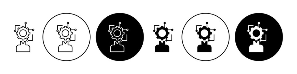 big data scientist icon flat design. big data management expert or technical engineer developer person outline logo sign vector