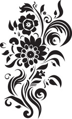 Artisan Blossom Decorative Ethnic Floral Icon Rooted Traditions Ethnic Floral Vector Symbol