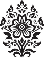 Indigenous Bloom Decorative Ethnic Floral Logo Heritage Flourish Ethnic Floral Vector Design