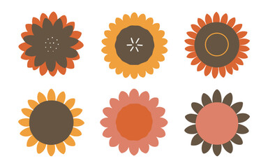 Abstract flowers vector clipart. Spring illustration.