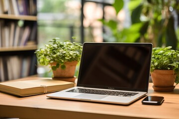 laptop on the table