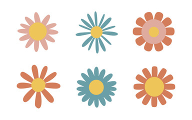 Abstract flowers vector clipart. Spring illustration.