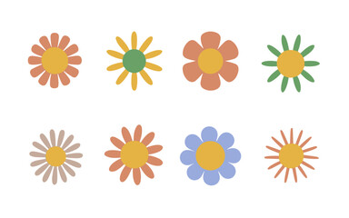 Abstract flowers vector clipart. Spring illustration.