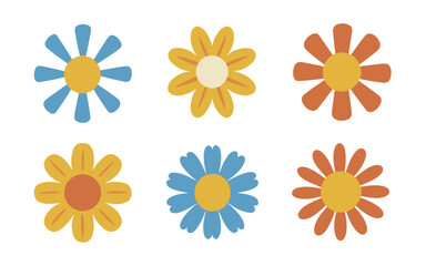 Abstract flowers vector clipart. Spring illustration.