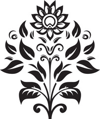 Intrinsic Heritage Decorative Floral Vector Element Ethnic Craftsmanship Floral Logo Icon Design