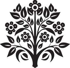 Artisan Blossom Ethnic Floral Emblem Design Rooted Traditions Ethnic Floral Logo Icon