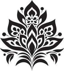 Artisanal Flourish Ethnic Floral Logo Icon Design Tribal Blossom Decorative Ethnic Floral Element