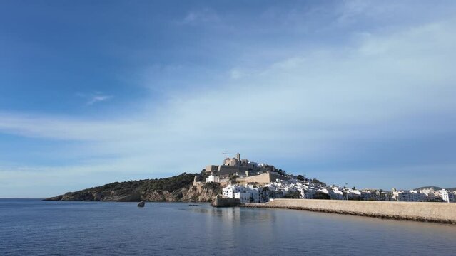 Sailing from Ibiza Port around Dalt Vila with Room for Text
