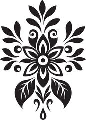 Artisanal Heritage Ethnic Floral Emblem Design Rooted Charm Decorative Ethnic Floral Logo