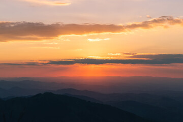 sunset in the mountains