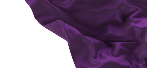 purple wave silk satin fabric on white background for grand opening ceremony other occasion