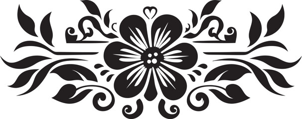 Enigmatic Floral Outline Line Vector Design Rustic Blossom Borders Decorative Line Icon