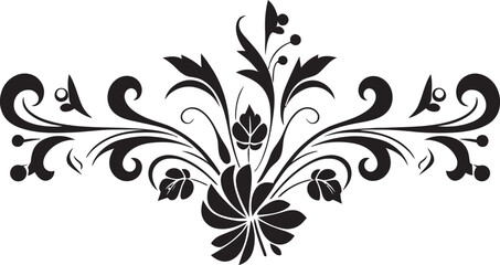 Whispering Floral Vines Line Emblem Design Sculpted Bloom Borders Decorative Line Icon