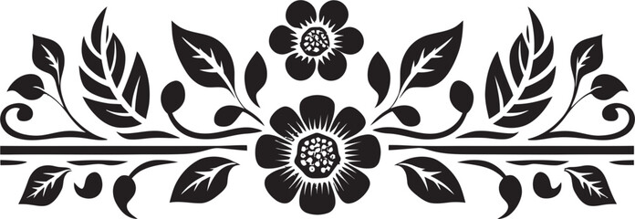 Sleek Vine Accents Decorative Line Vector Dreamy Floral Borders Line Emblem Icon