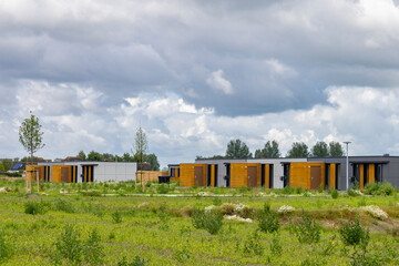 Temporary housing Helper buurt to replace broken houses due to earthquakes and gas extraction in...
