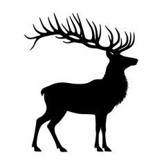 Deer silhouette vector isolated on white 