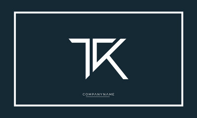 Alphabet letters TK or KT logo monogram