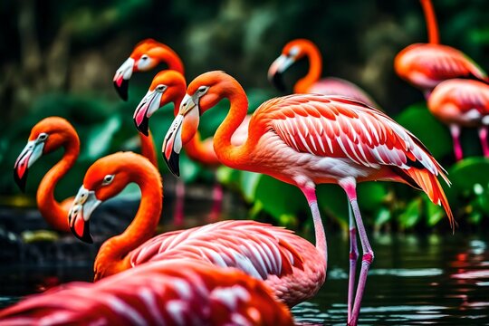 flamingo in the water, Flamingos stock phot