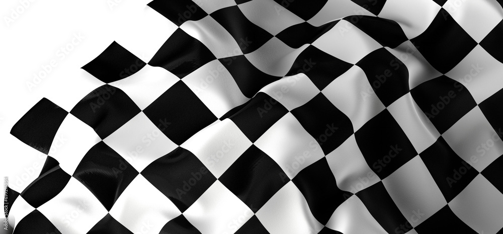 Poster waving racing finish flag in