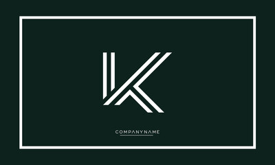 Alphabet letters TK or KT logo monogram