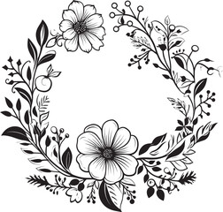 Vintage Blossom Encase Black Floral Frame Sculpted Bloom Surround Decorative Black Logo