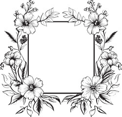 Lavish Botanics Decorative Floral Frame Design Elegance in Petals Black Frame Logo